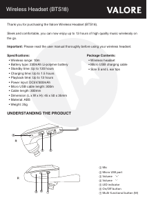 Manual Valore BTS18 Headset