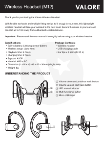 Manual Valore M12 Headset