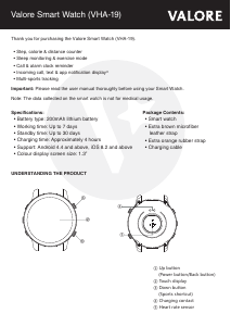 Manual Valore VHA-19 Smart Watch