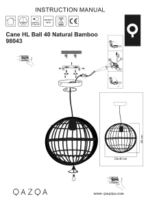 説明書 Qazqa 98043 Cane Ball 40 ランプ