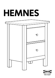 كتيب طاولة السرير الجانبية HEMNES (2 drawers) إيكيا