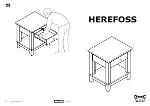 Руководство IKEA HEREFOSS Прикроватный столик