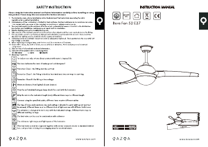 Handleiding Qazqa 94333 Bora 52 Plafondventilator