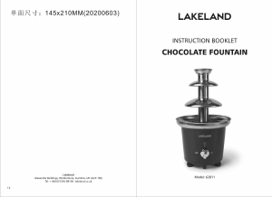 Bruksanvisning Lakeland 62811 Chokladfontän