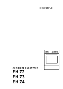 Mode d’emploi Therma EH Z4 WS Cuisinière