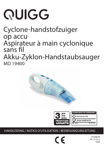 Mode d’emploi Quigg MD 19400 Aspirateur à main