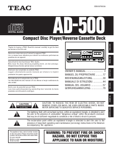 Manual de uso TEAC AD-500 Reproductor de CD
