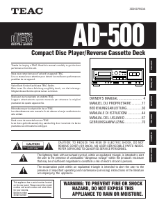 Bruksanvisning TEAC AD-500 CD-spelare