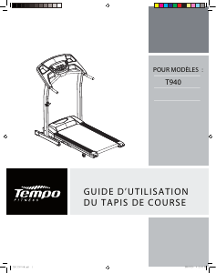 Mode d’emploi Tempo Fitness T940 Tapis de course
