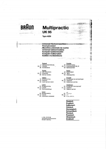 Manual Braun 4259 UK 95 Multipractic Food Processor