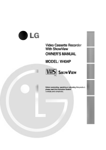 Manual LG W404P Video recorder