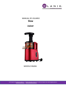 Manual de uso Blanik BSJ061 Slow Licuadora