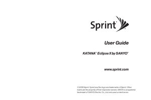 Handleiding Sanyo Katana Eclipse X (Sprint) Mobiele telefoon