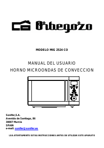 Manual de uso Orbegozo MIG 2524 CO Microondas