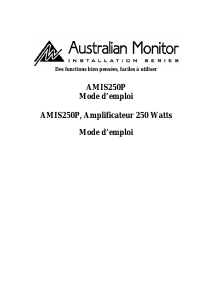 Mode d’emploi Australian Monitor AMIS250P Amplificateur