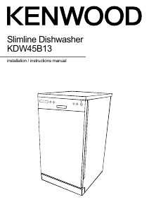 Manual Kenwood KDW45B13 Dishwasher