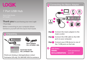 Handleiding Logik LP7HUB11 USB hub