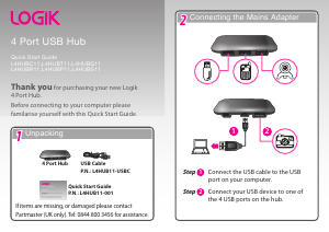 Handleiding Logik L4HUBP11 USB hub