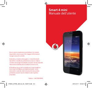 Manuale Vodafone VF785 Smart 4 Mini Telefono cellulare