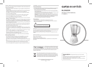 Handleiding Currys Essentials C15BW10 Blender