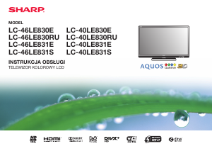 Instrukcja Sharp AQUOS LC-40LE830RU Telewizor LCD