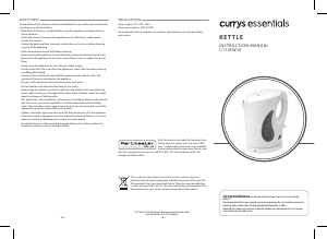 Handleiding Currys Essentials C17JKW10 Waterkoker