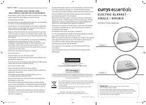 Bruksanvisning Currys Essentials CSEB12 Elektrisk filt