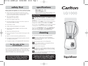 Handleiding Carlton LQ1000 Blender