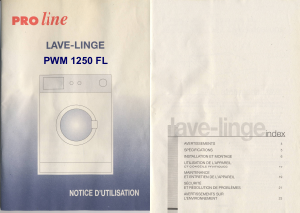 Mode d’emploi Proline PWM 1250 FL Lave-linge