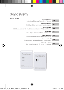 Bruksanvisning Sandstrøm SSPL500 Powerline adapter