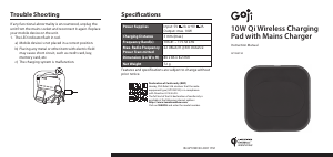 Manual Goji GP10WC20 Wireless Charger
