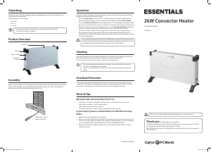 Bruksanvisning Currys Essentials C20CHW18 Värmefläkt