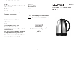 Manual Matsui M17KSS09 Kettle