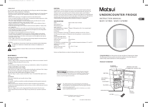 Manual Matsui MUR1107WWE Refrigerator