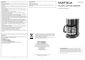 Manual Matsui M12FCB09 Coffee Machine