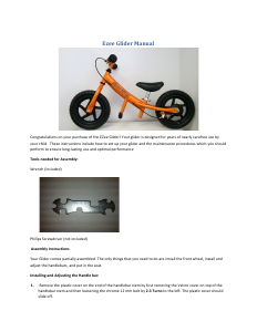 Bruksanvisning Balance Bikes Ezee Glider Cykel