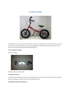 Bruksanvisning Balance Bikes Go Glider Cykel