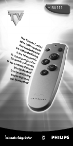 Manuale Philips SBC RU 111 Telecomando