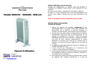 Mode d’emploi Pur Line NDB11N Chauffage