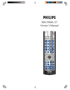 Mode d’emploi Philips SRU3006L Télécommande