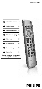Mode d’emploi Philips SRU5010 Télécommande
