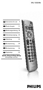 Mode d’emploi Philips SRU5020 Télécommande
