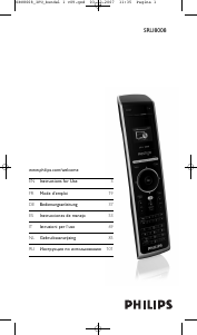 Mode d’emploi Philips SRU8008 Télécommande