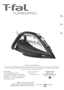 Mode d’emploi Tefal FV5616Q0 Turbopro Fer à repasser