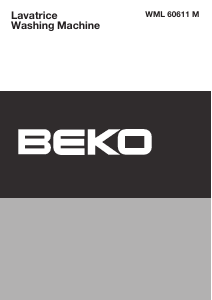Bruksanvisning BEKO WML 60611 M Tvättmaskin