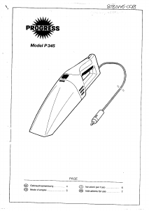 Mode d’emploi Progress P343B Aspirateur à main