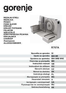 Руководство Gorenje R707A Слайсер