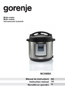 Handleiding Gorenje MC6MBK Multicooker