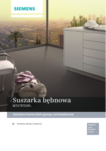 Instrukcja Siemens WT47RTE0PL Suszarka