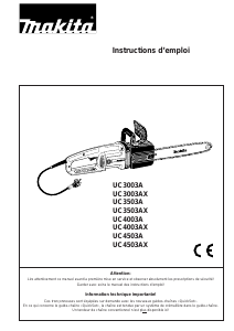 Mode d’emploi Makita UC4003AX Tronçonneuse